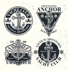 Yacht Club Set Of Emblems Labels Badges