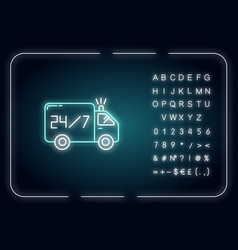 24 7 Hour Delivery Neon Light Icon Fast