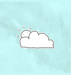 Doodle Cloud And Sun Journal Sticker With A White