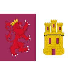 Flag Of Caceres In Extremadura Of Spain