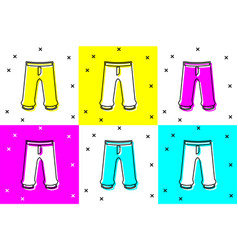 Set Pants Icon Isolated On Color Background