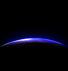 Earth In Galaxy With Rising Sun Outline Edge