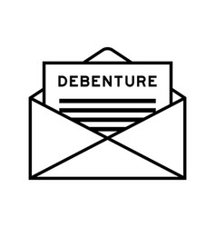 Envelope And Letter Sign With Word Debenture