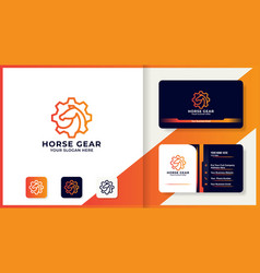 Horse Gear Line Logo Design And Business Card