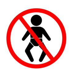 No Baby Allowed Sign Icon