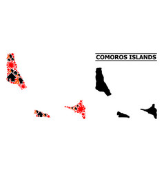 War Mosaic Map Of Comoros Islands