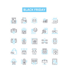 Black Friday Line Icons Set Blackfriday