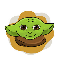 Character Baby Yoda Clipart In Flat Style