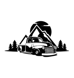 Mountain Chevy Truck Silhouette