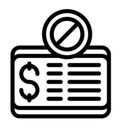 No Payment Bill Icon Outline Work Problem