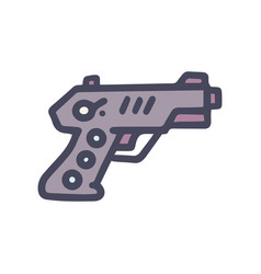 Traumatic Pistol Color Doodle Simple Icon