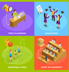 University People 4 Isometric Icons Square