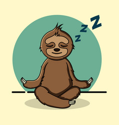 Cute Yoga Sloth Sleeping Cartoon Design