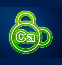 Glowing Neon Line Mineral Ca Calcium Icon Isolated