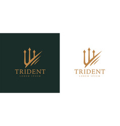 Gold Trident Logo Icon