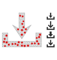 Polygonal Wire Frame Downloads Icon With Pathogen