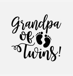 Grandpa Of Boy And Girl Twins Footprint Design Gra