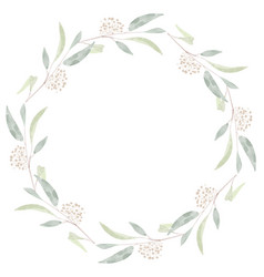 Watercolor Seeded Eucalyptus Leaf Branch Wreath