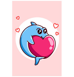 Kawaii Baby Shark With Love In Valentine Day