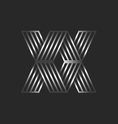 Two Letters X 3d Logo Creative Monogram Rhombus