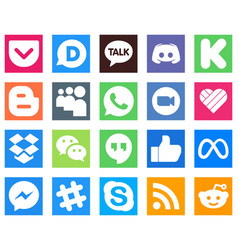 All In One Social Media Icon Set 20 Icons