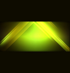 Green And Yellow Light Beams Illuminate A Dark