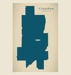 Modern Map - Crenshaw Alabama County Usa