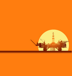 Sea Oil Rig Offshore Drilling Platform On Sunset