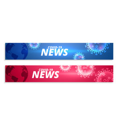 Coronavirus News Banner In Two Colors Set