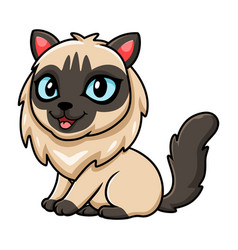 Cute Balinese Cat Cartoon Sitting