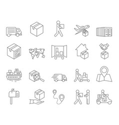 Shipping And Delivery Icons Set Editable Stroke