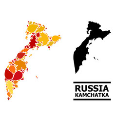 Autumn Leaves - Mosaic Map Kamchatka Peninsula