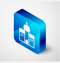 Isometric Church Building Icon Isolated On Grey