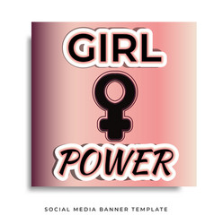 Social Media Banner Template Background Power Girl