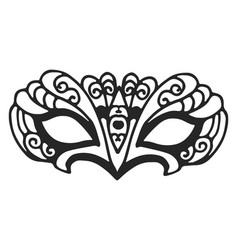 Venetian Carnival Mask Icon Black Line Symbol