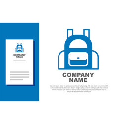 Blue School Backpack Icon Isolated On White