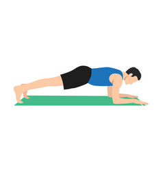 Man Doing Forearm Plank Exercise Flat