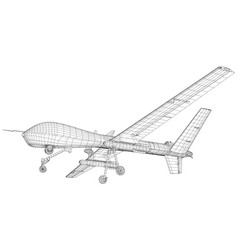 Military Predator Drone Wire-frame Outline