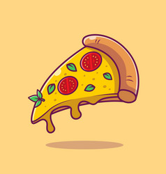 Flying Slice Of Pizza Cartoon