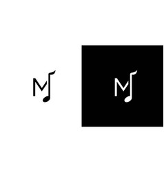 Simple And Modern M Letter Initial Music Logo