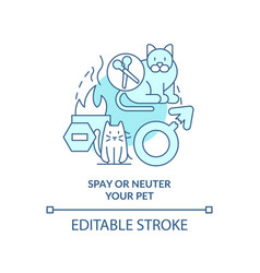 Spay And Neuter Pet Turquoise Concept Icon