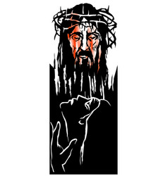 Jesus With The Crown Of Thorns Hand Drawn