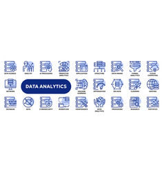 Line Icons Of Data Analytics And Statistics