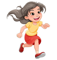 Running Girl Cartoon Character