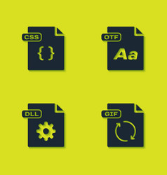 Set Css File Document Gif Dll And Otf Icon