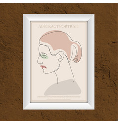 Abstract Female Portrait With One Line In Profile