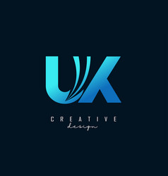 Creative Blue Letters Ux U Logo With Leading