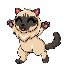 Cute Balinese Cat Cartoon Walking