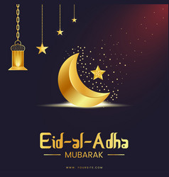 Eid Al Adha Wishing Post Design With Moon