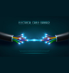 Electrical Cable Break With Electric Discharge